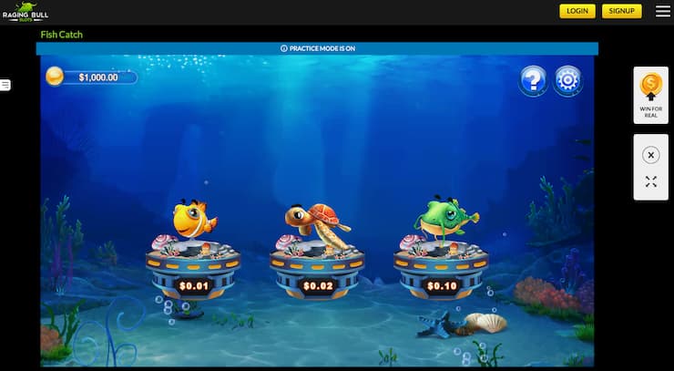 An image of a fish game at Raging Bull, one of the best fish shooting games casinos.
